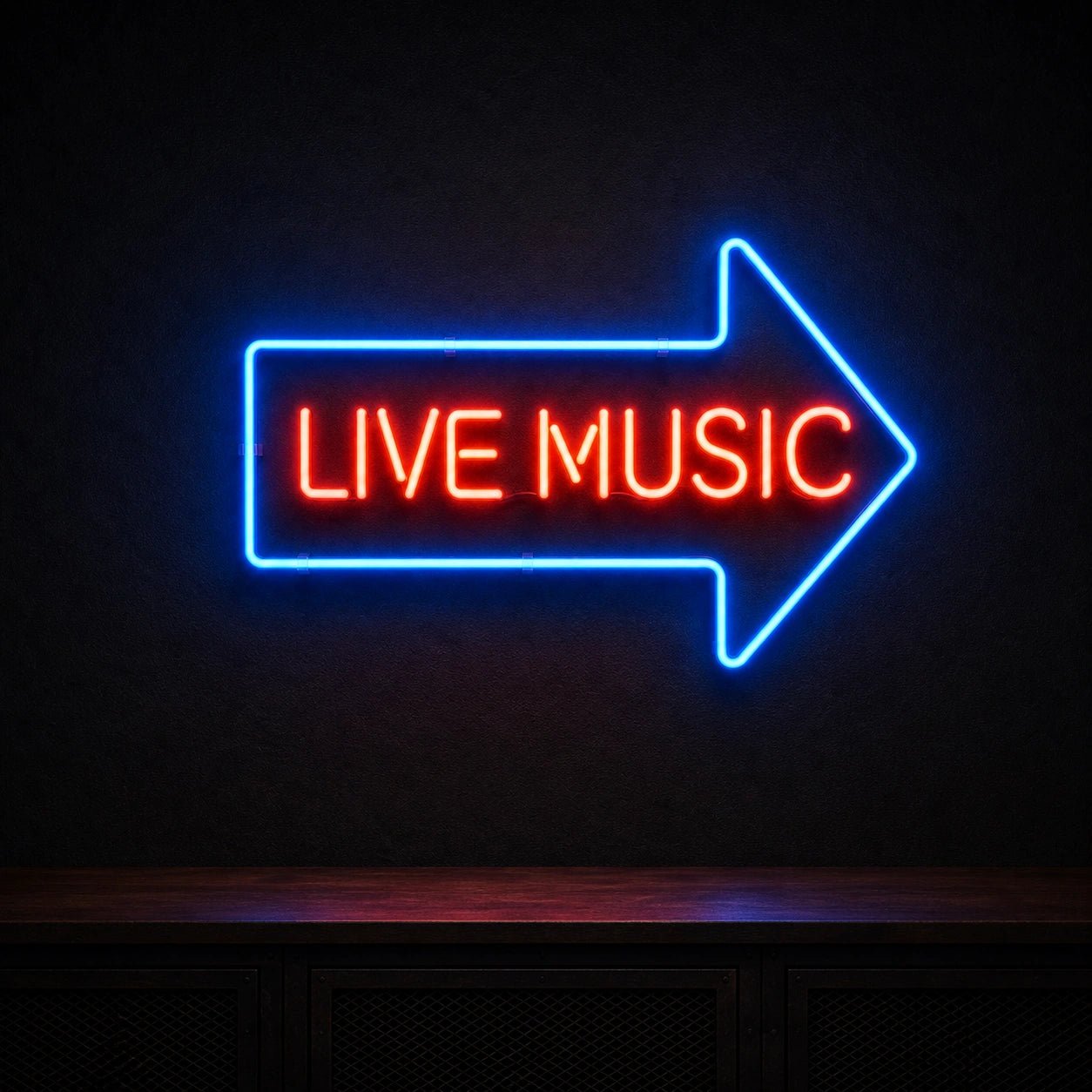 Live Music Right Arrow LED Neon Sign Man Cave Neon Sign - Shineneon