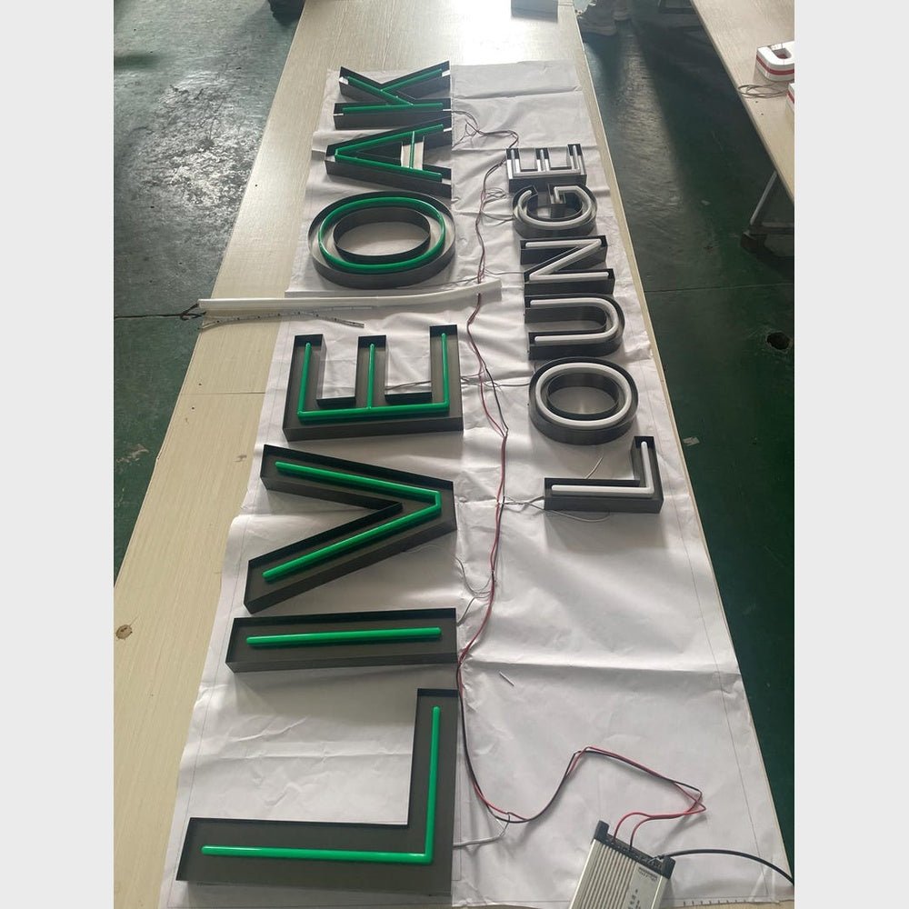 Live Oak Lounge 3D Frontlit Channel Letters Led Light Sign - Shineneon
