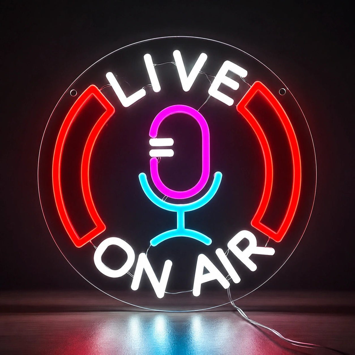 Live On Air Microphone LED Neon Sign - Shineneon