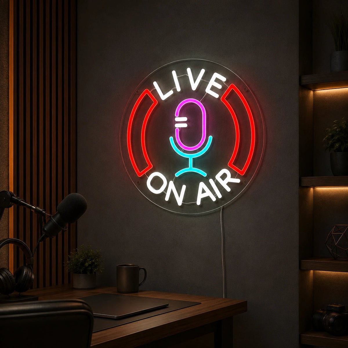 Live On Air Microphone LED Neon Sign - Shineneon