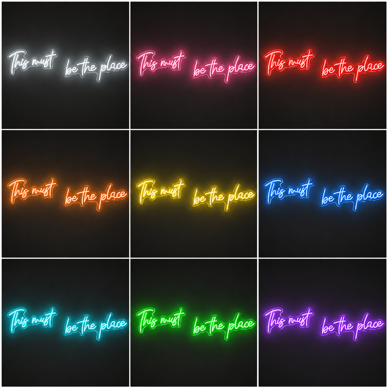 Living Room Wall Decor LED Neon Sign color grid