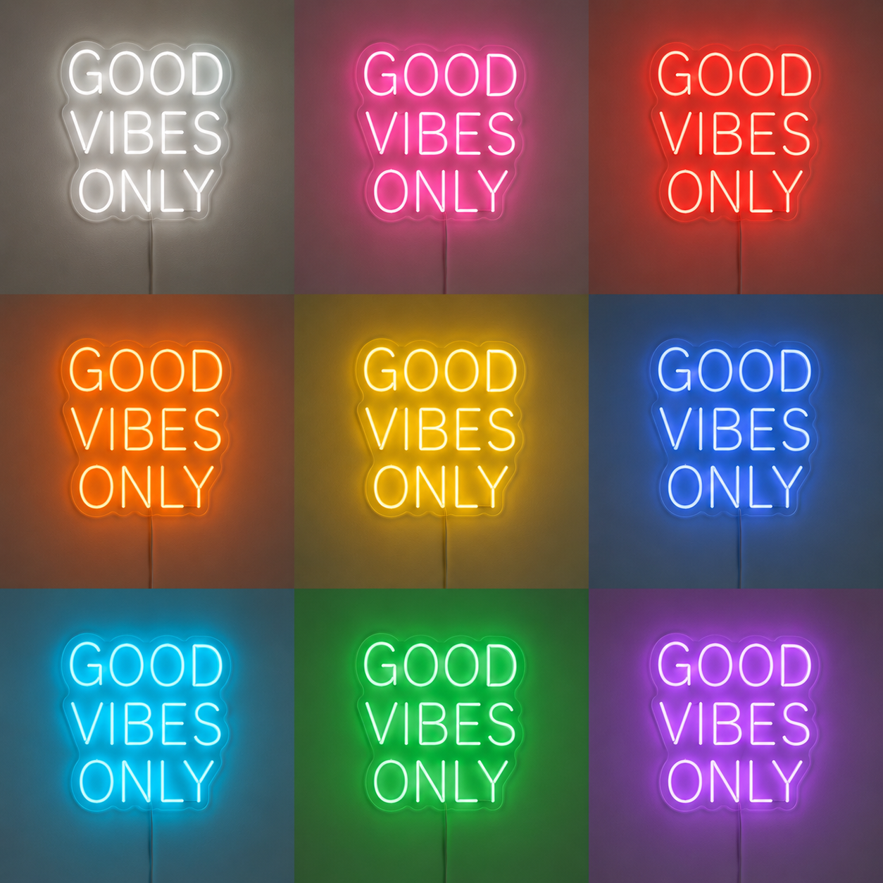 Living Room Wall Decor LED Neon Sign Home Art color grid
