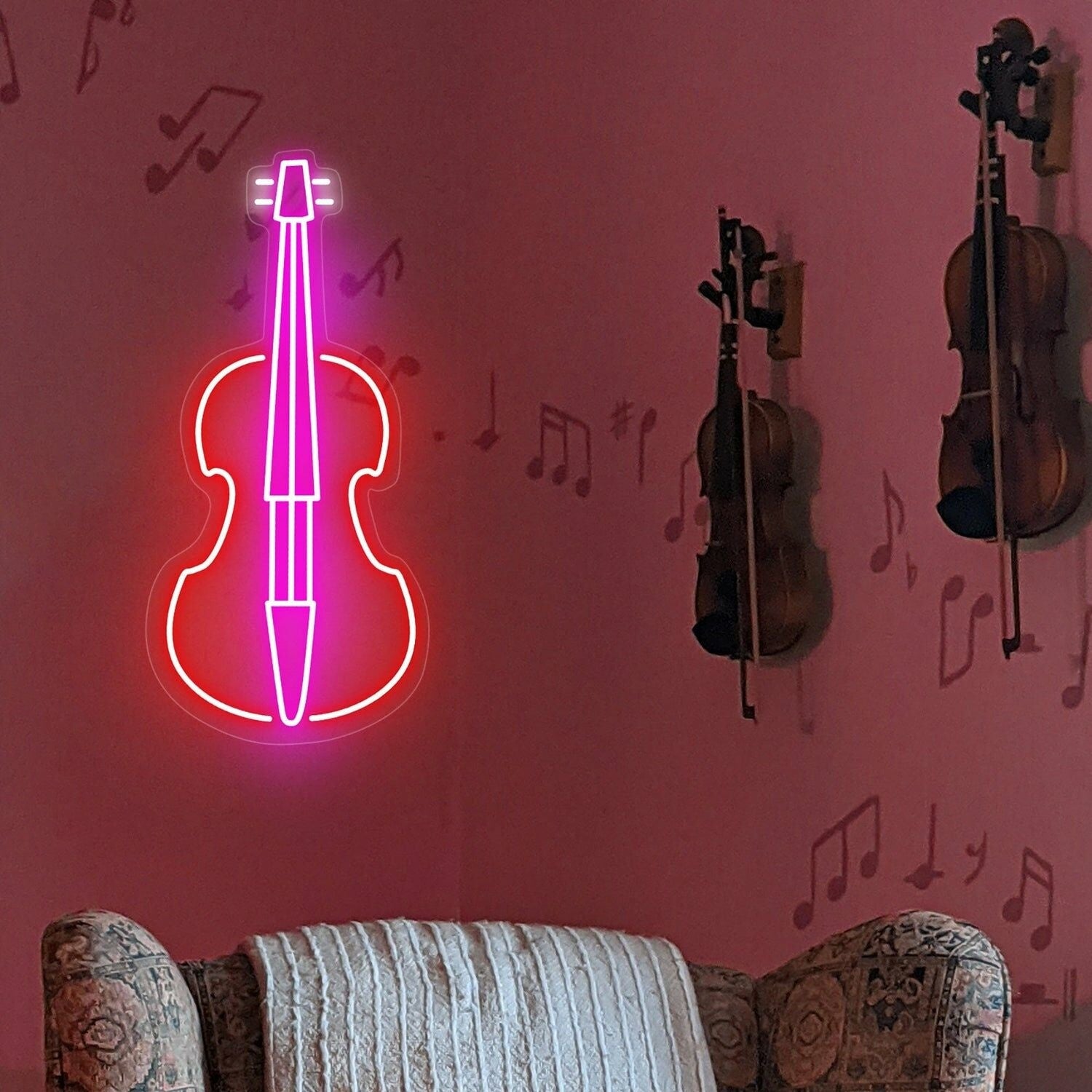 Living Space Music Studio Or Next Event With The Cello Music Neon Sign | Shineneon