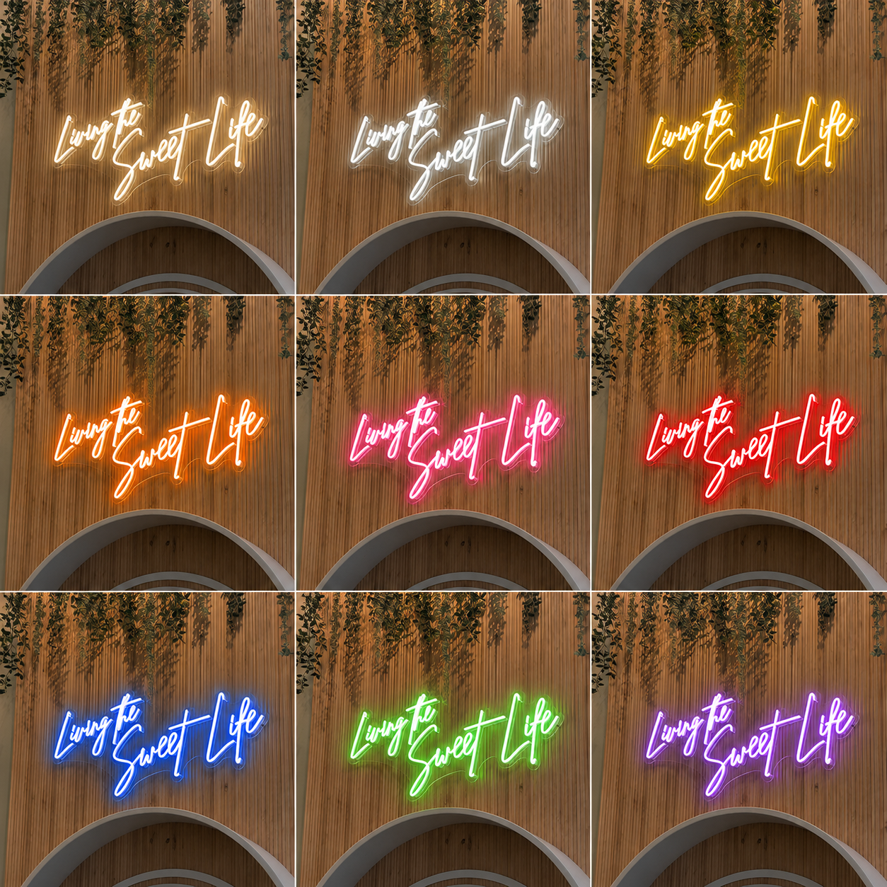 Living The Sweet Life LED Neon Sign - 05 Color Grid