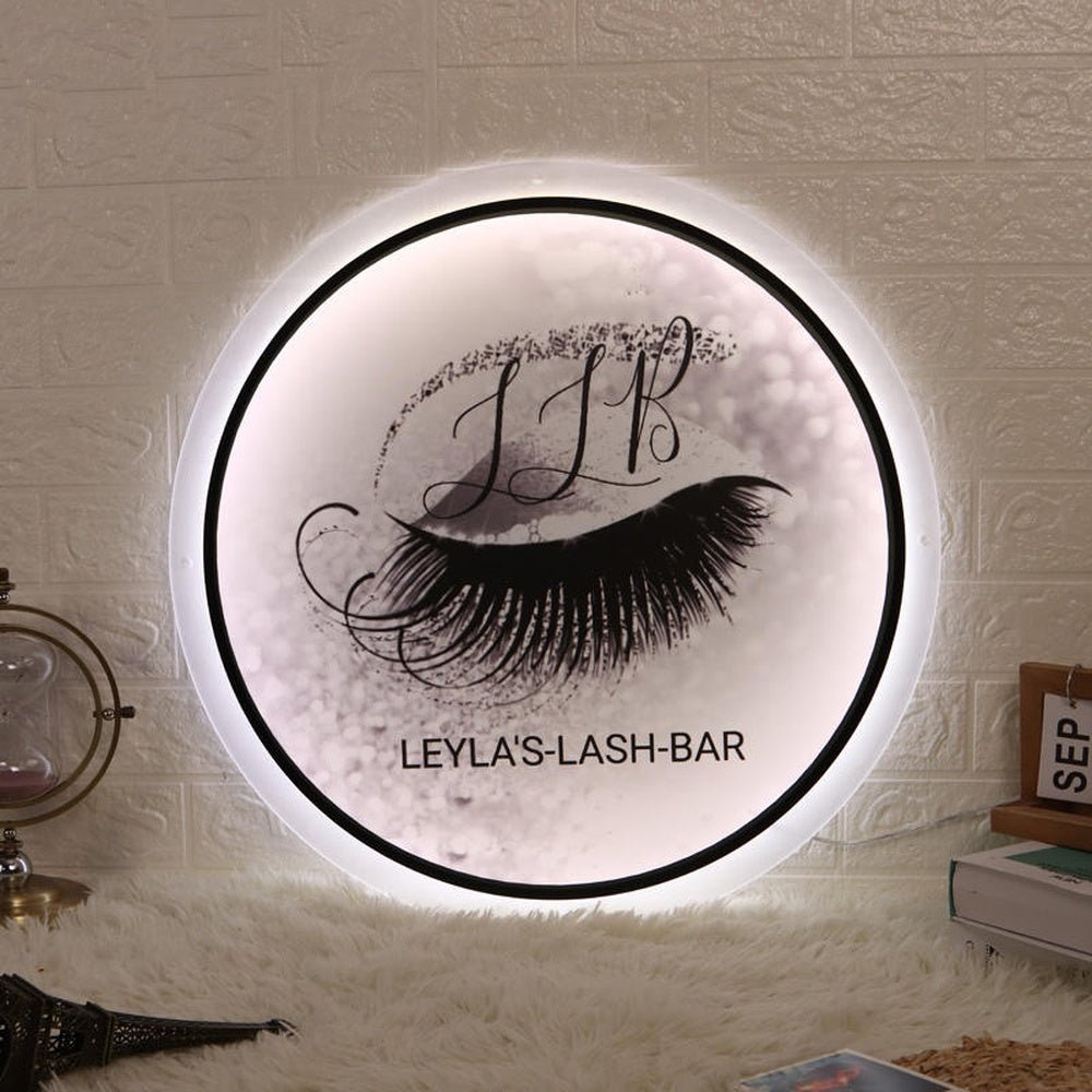 Llb Leylas Lash Bar Acrylic Business Logo Sign - Shineneon