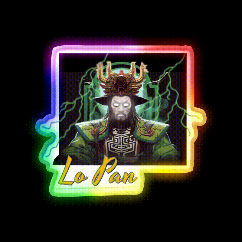 Lo Pan Asian Cultural Led Neon Sign Rgb Color - LED neon sign close-up detail