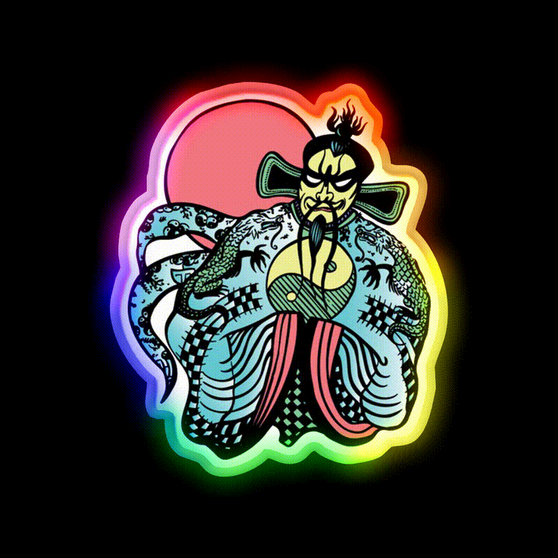 Lo Pan Design Asian Cultural Led Neon Sign Rgb Color - LED neon sign close-up detail