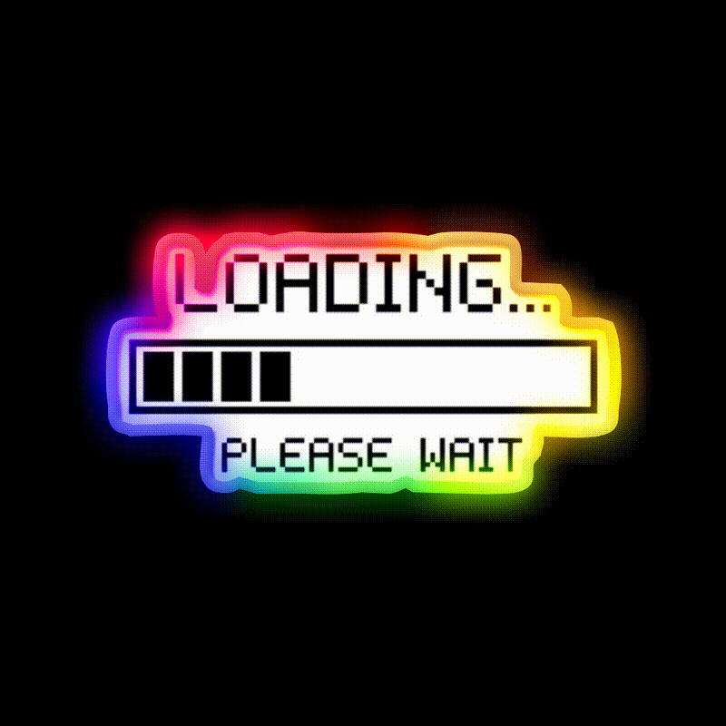 Loading Bar Funny Minimal Progress Design Man Cave Bar Led Neon Sign Rgb Color