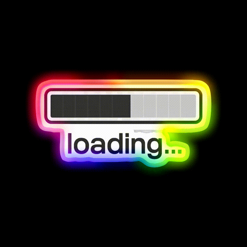 Loading Bar Progress Funny Minimalist Man Cave Bar Led Neon Sign Rgb Color