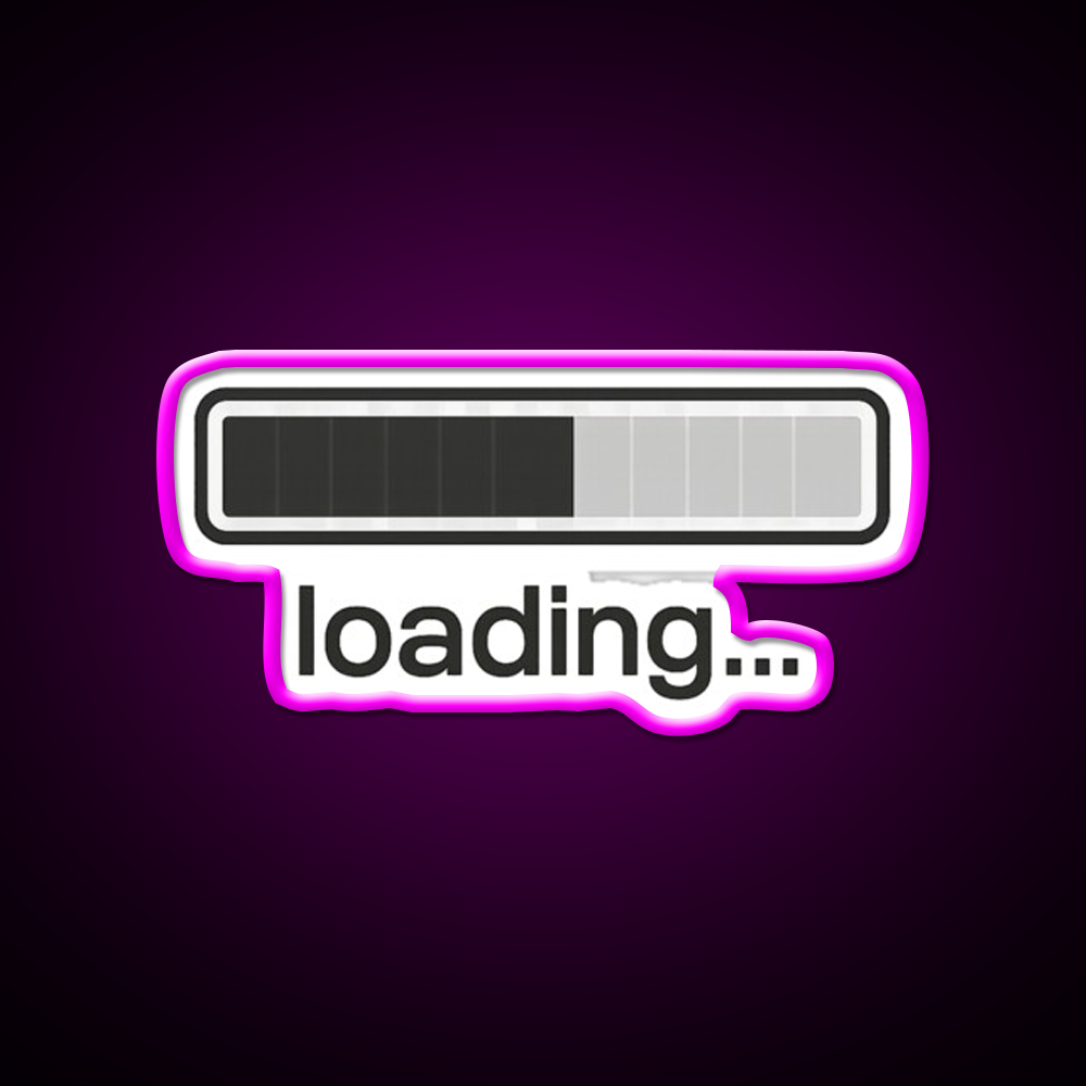 Loading Bar Progress Funny Minimalist Man Cave Bar Led Neon Sign Rgb Color