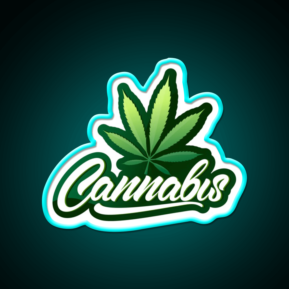 Logo 2 Hemp Inspired Green Leaf Led Neon Sign Rgb Color - Shineneon