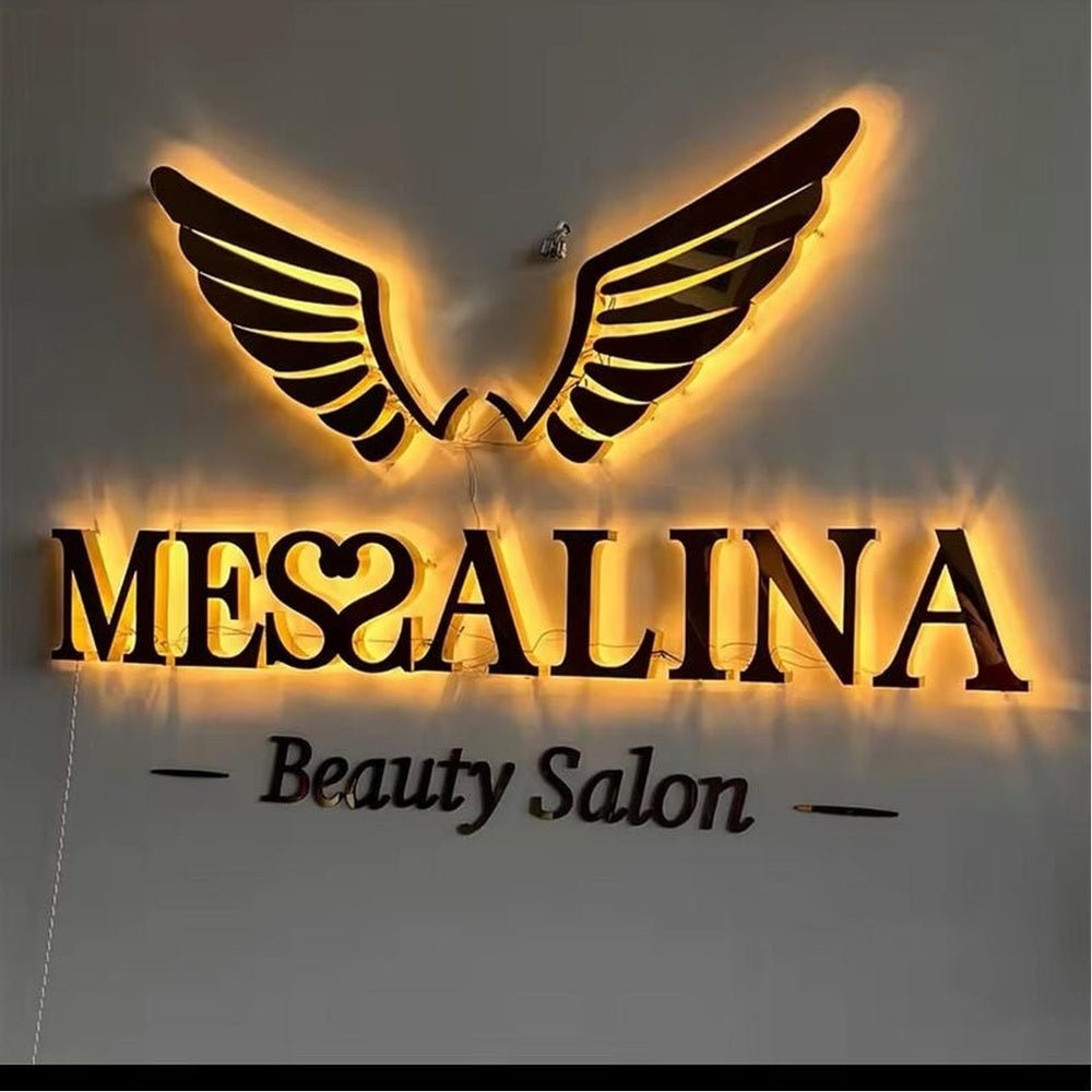 Logo Wings Mes2Alina 3D Backlit Channel Letters Led Light Sign - Shineneon