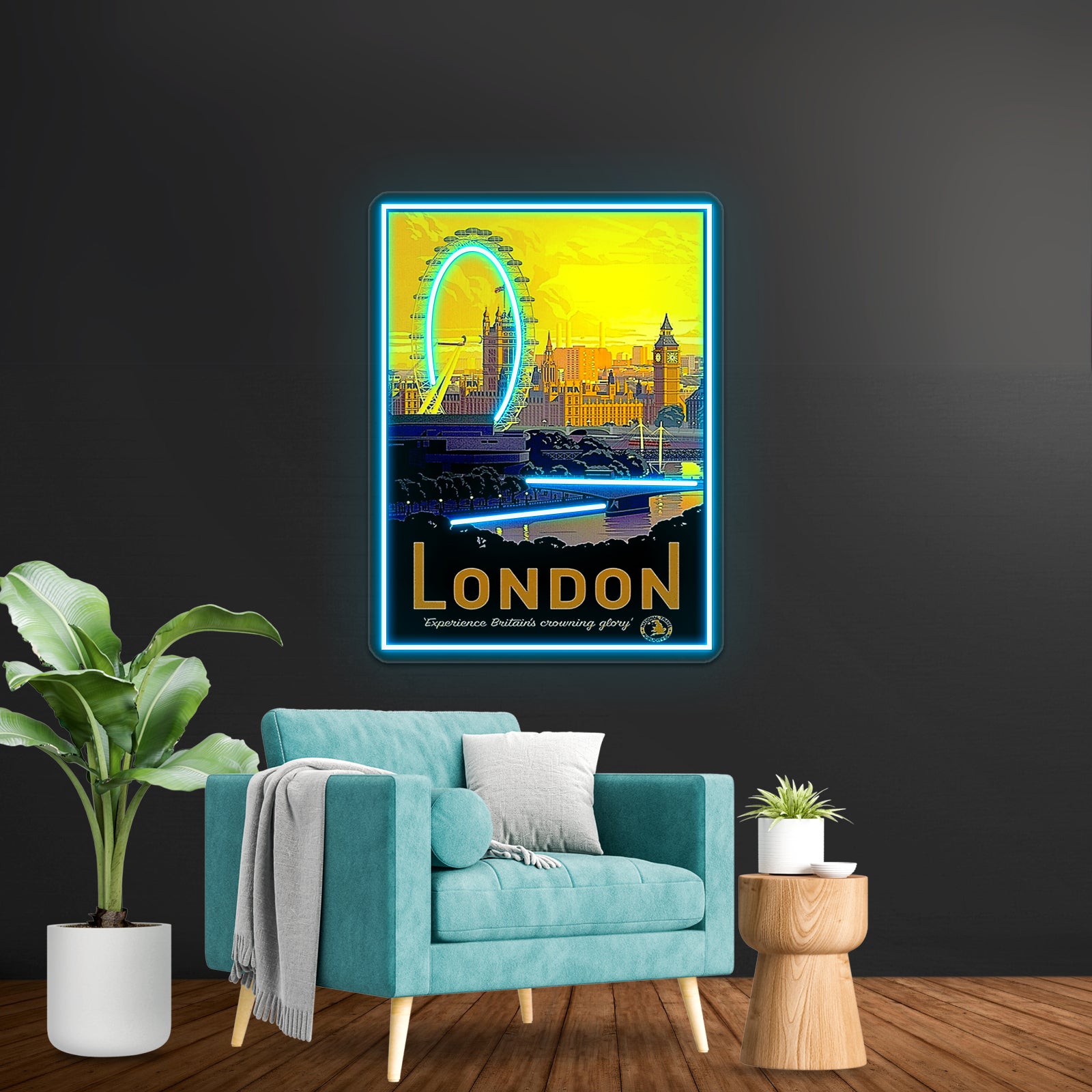 London Vintage Travel And Tourism Print Wall Artwork Neon Signs | Shineneon