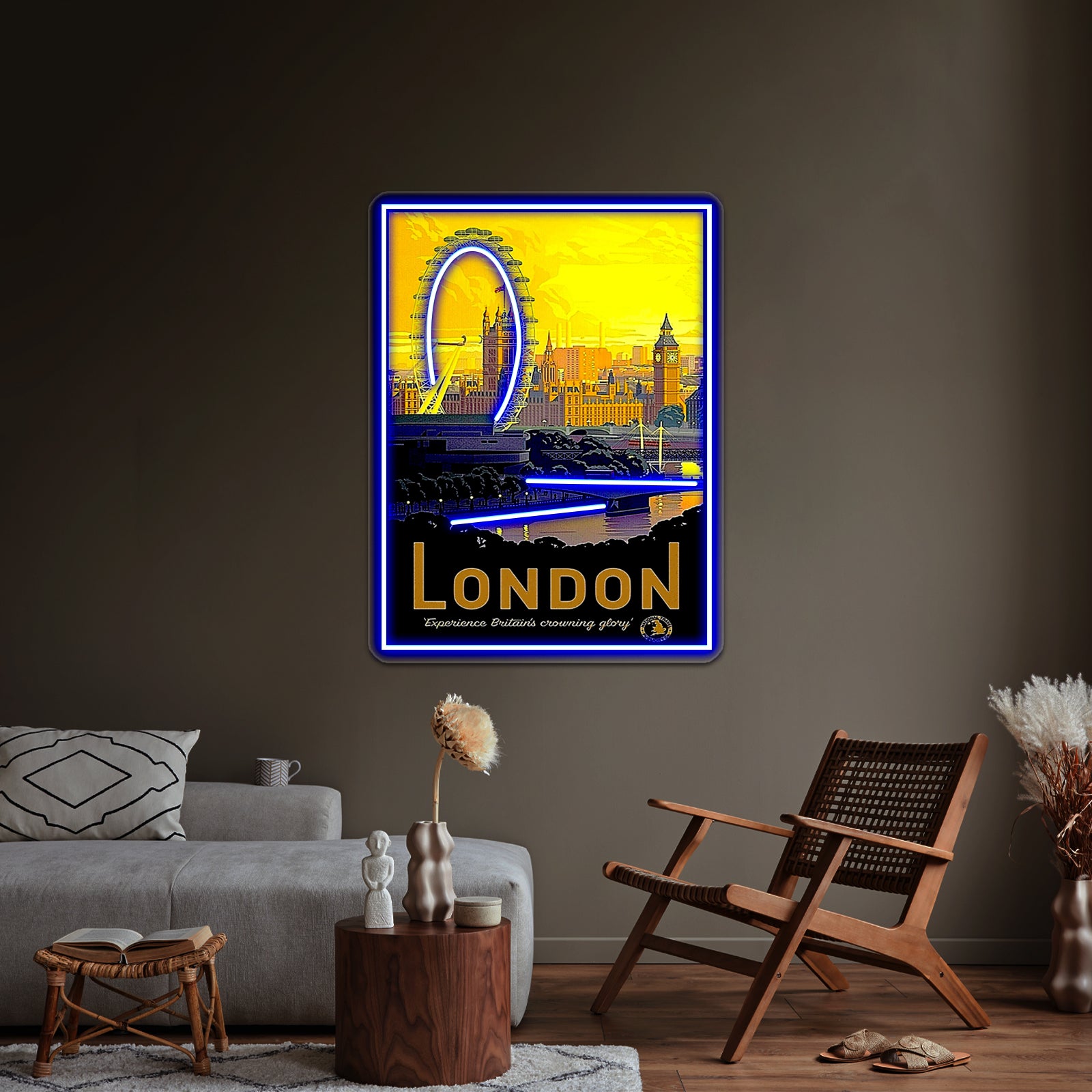 London Vintage Travel And Tourism Print Wall Artwork Neon Signs | Shineneon