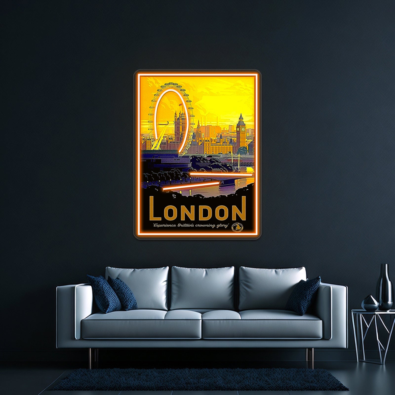 London Vintage Travel And Tourism Print Wall Artwork Neon Signs | Shineneon