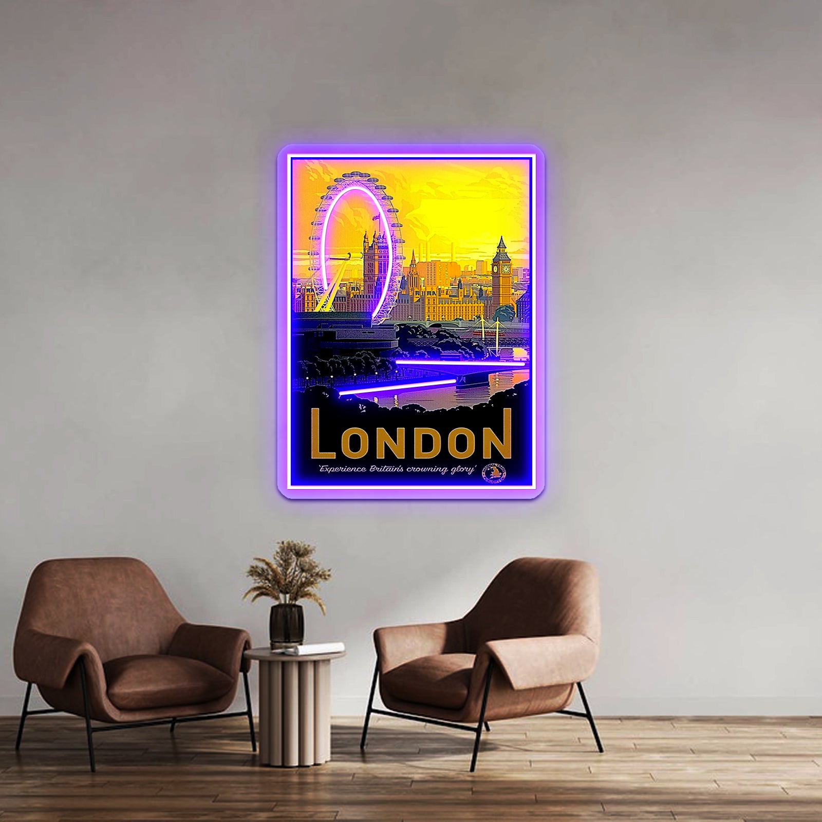 London Vintage Travel And Tourism Print Wall Artwork Neon Signs | Shineneon