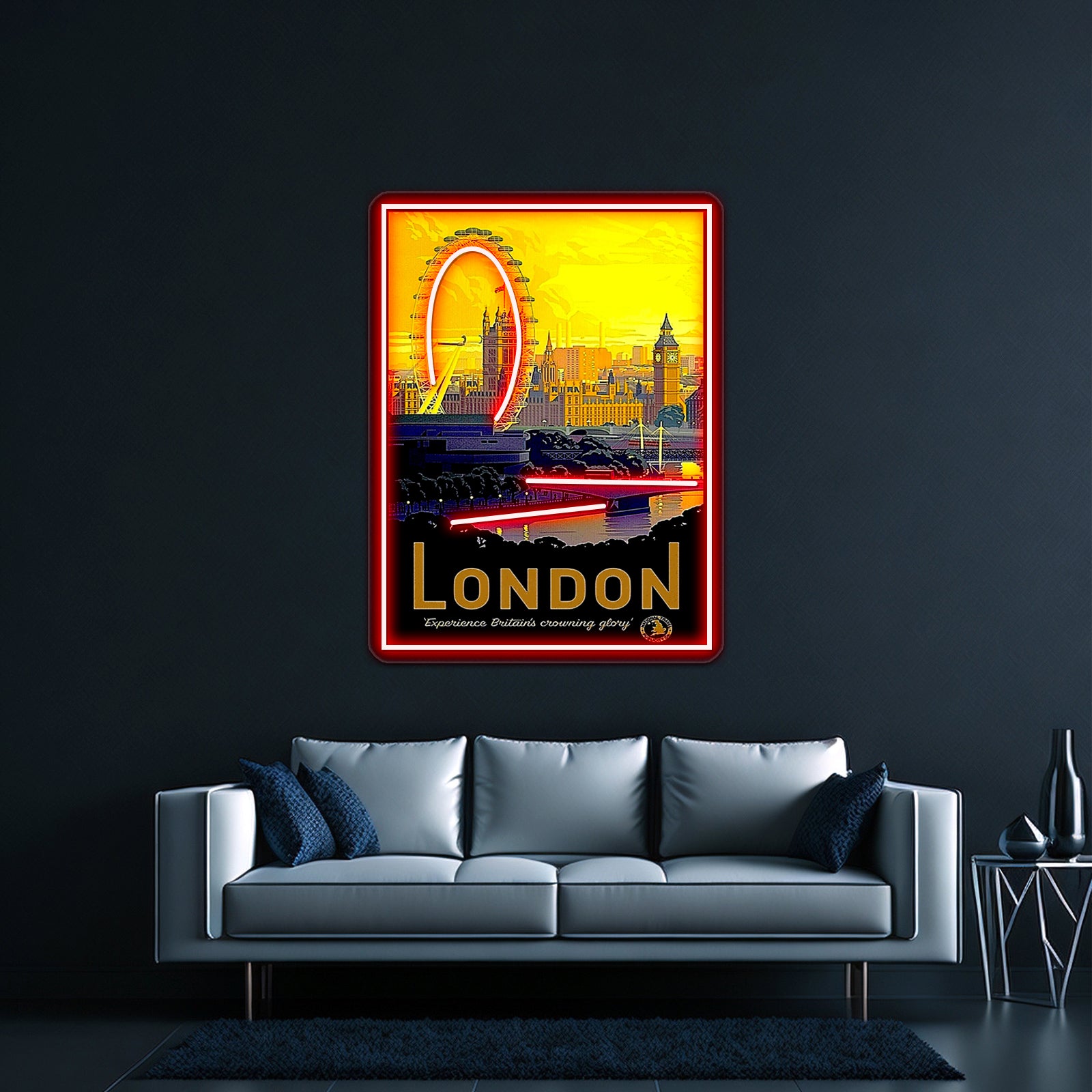 London Vintage Travel And Tourism Print Wall Artwork Neon Signs | Shineneon