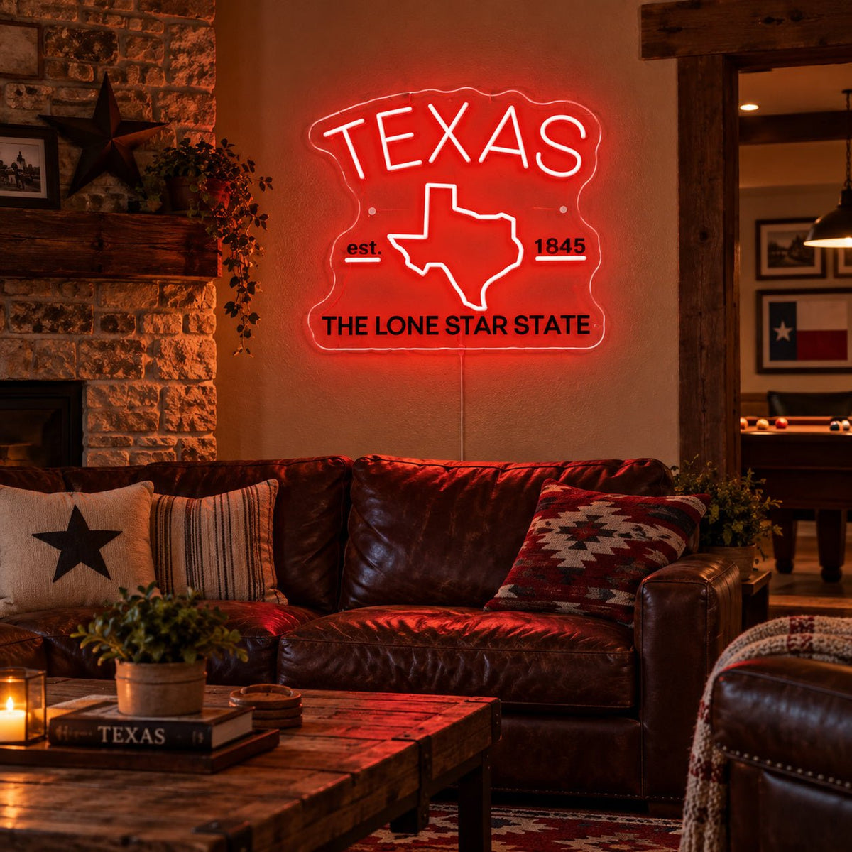 Lone Star State Texas Map LED Neon Sign - Shineneon