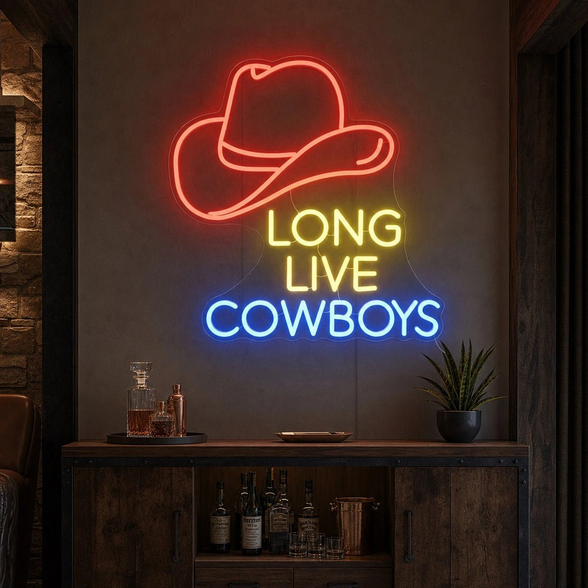 Long Live Cowboys Hat LED Neon Sign - Shineneon