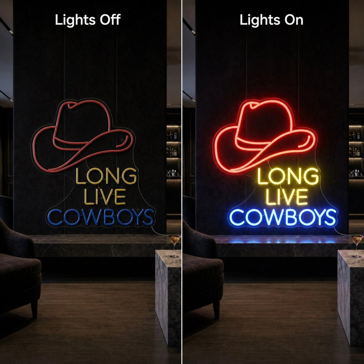 Long Live Cowboys Hat LED Neon Sign - Shineneon