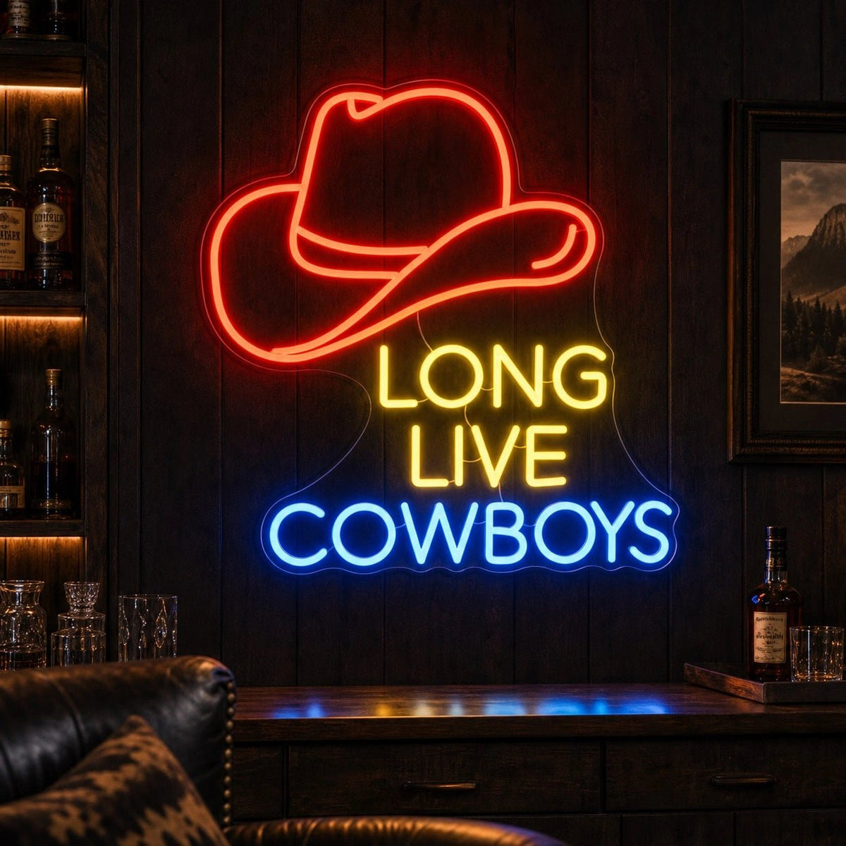 Long Live Cowboys Hat LED Neon Sign - Shineneon