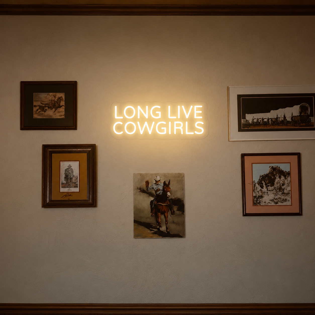 Long Live Cowgirls Hangs Wall Decor LED Neon Sign - 01 Original Product Image