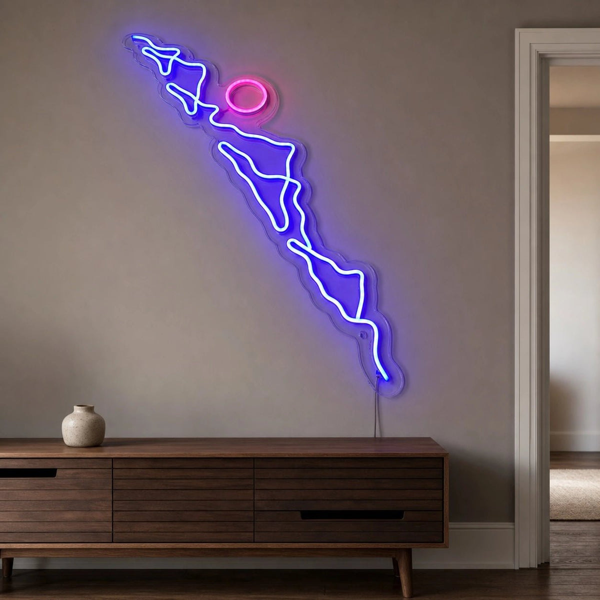 Long Mountain Ridge And Sun LED Neon Sign - Shineneon