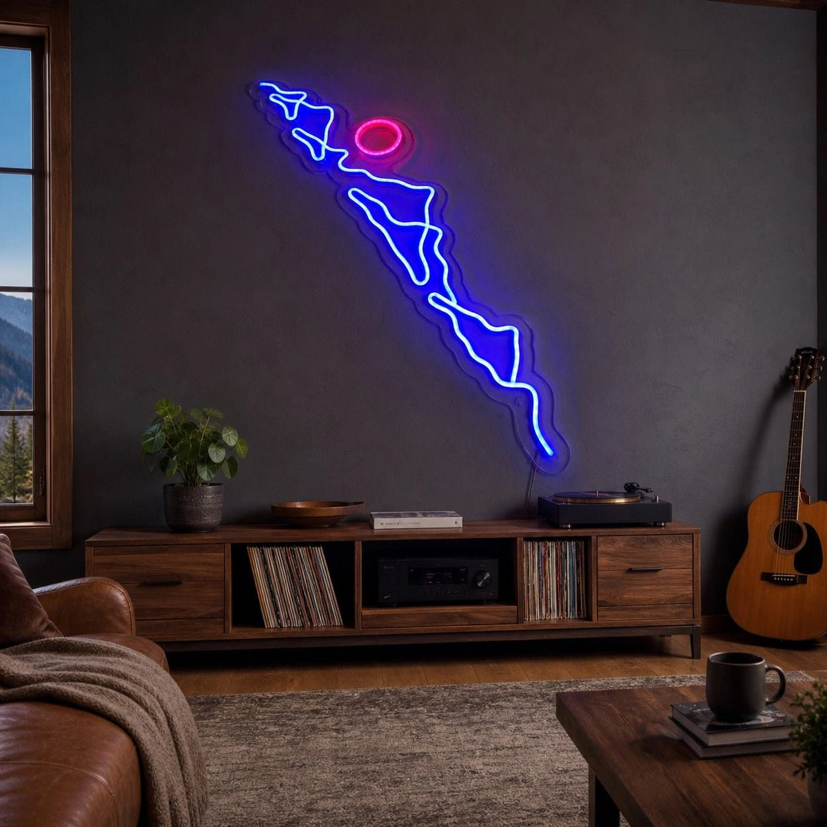 Long Mountain Ridge And Sun LED Neon Sign - Shineneon