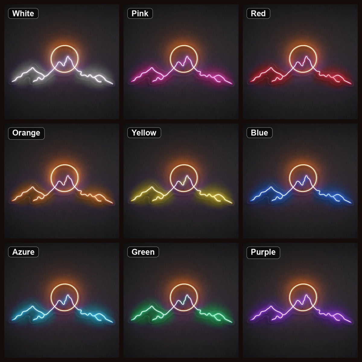 Long Mountain Ridge And Sun Man Cave LED Neon Sign - Shineneon