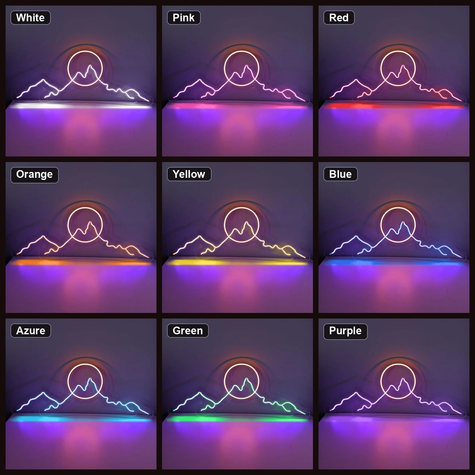 Long Mountain Ridge And Sun Man Cave LED Neon Sign Home Garage Wall Decoration - Shineneon