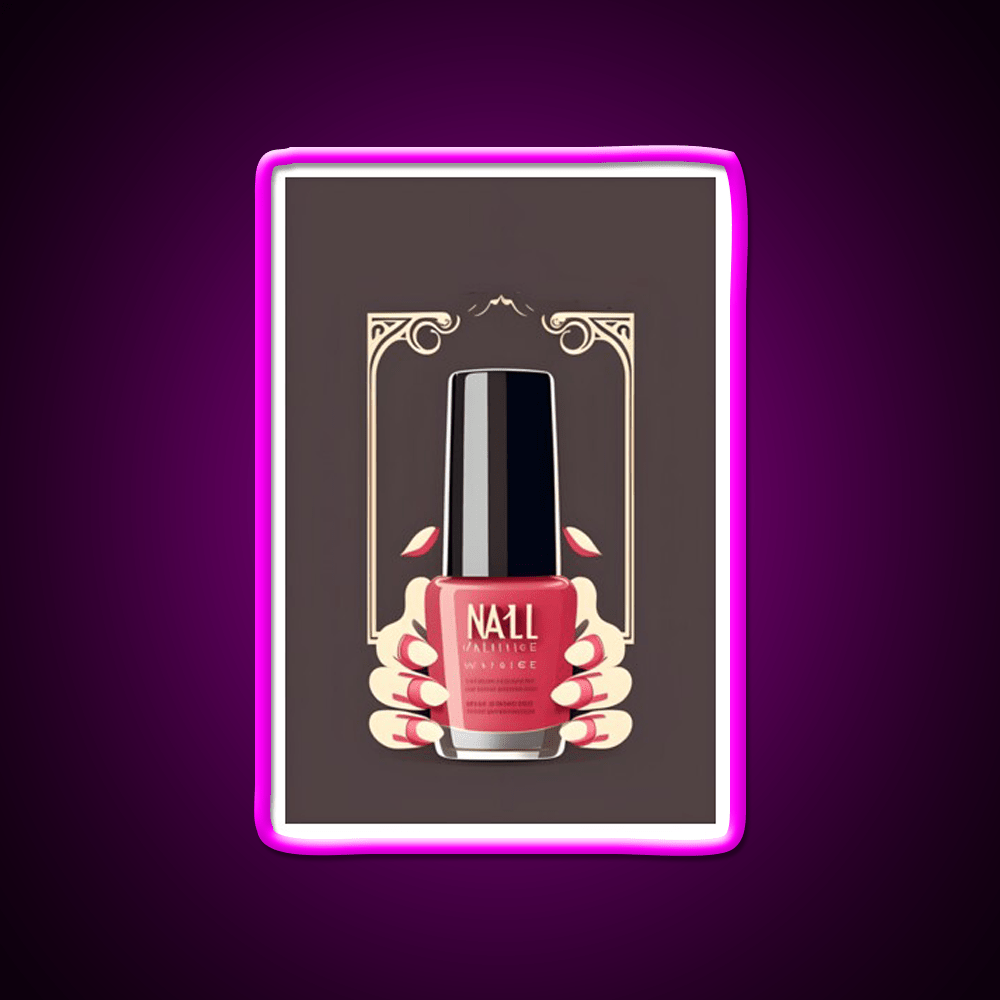 Long Nails Holding A Pink Nail Barnish Nail Salon Led Neon Sign Rgb Color - Shineneon