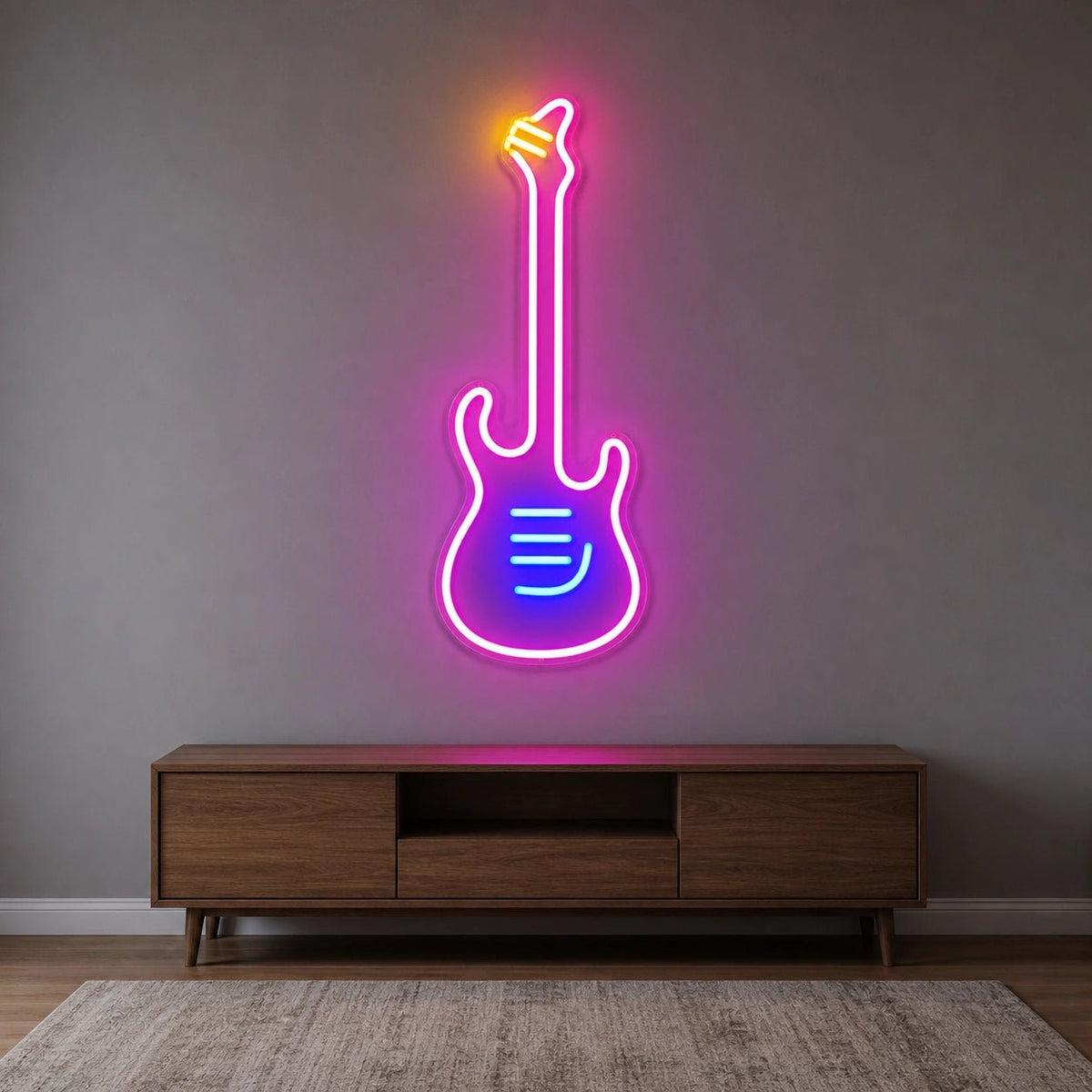 Long Neck Electric Guitar LED Neon Sign - Shineneon