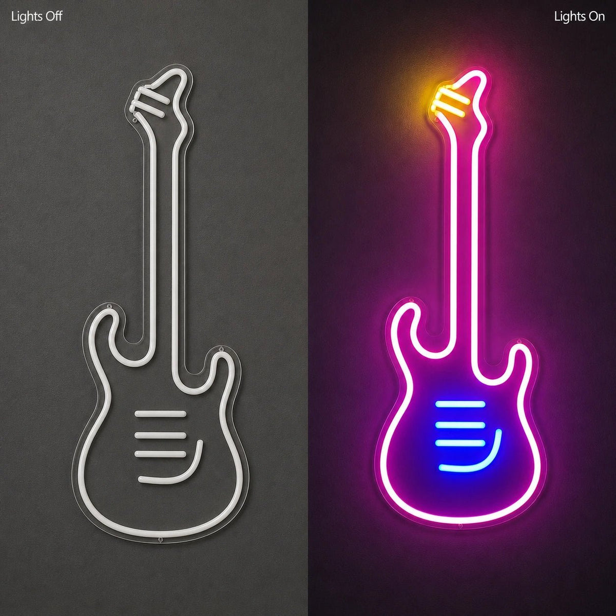 Long Neck Electric Guitar LED Neon Sign - Shineneon