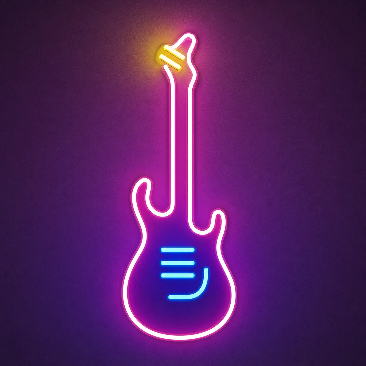 Long Neck Electric Guitar LED Neon Sign Man Cave Neon Sign main product image