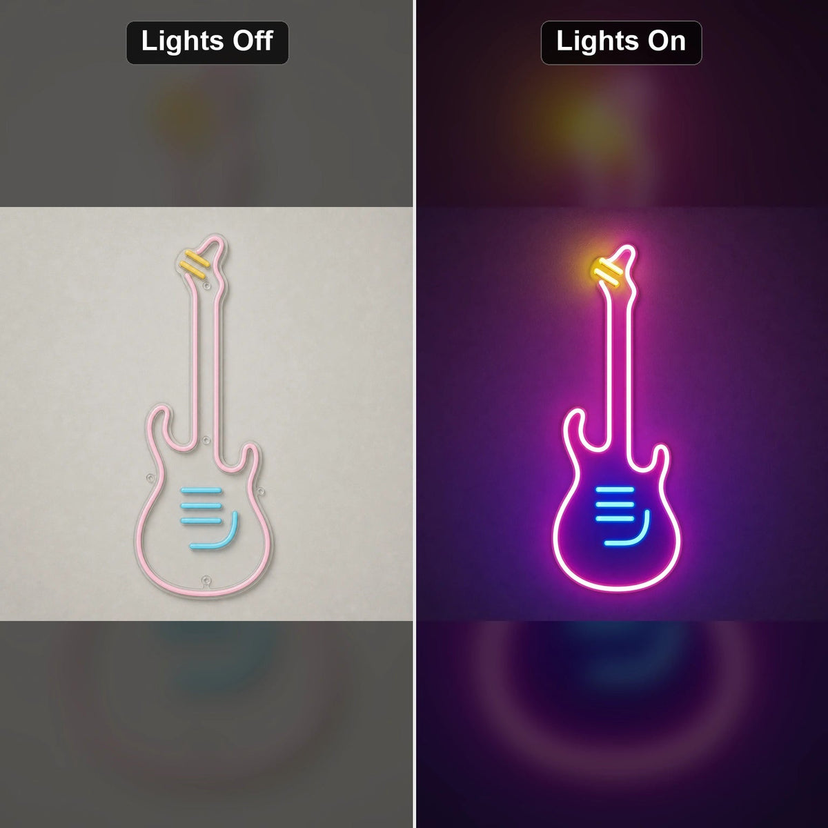 Long Neck Electric Guitar LED Neon Sign Man Cave Neon Sign - Shineneon