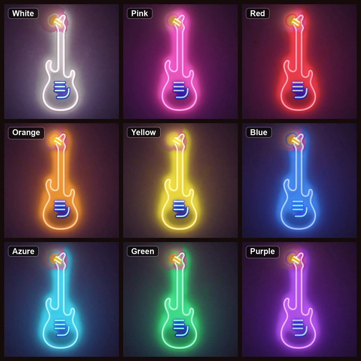 Long Neck Electric Guitar LED Neon Sign Man Cave Neon Sign - Shineneon