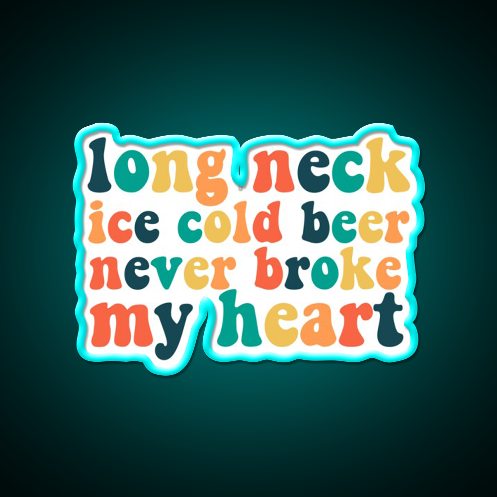 Long Neck Ice Cold Beer Bar Decor Led Neon Sign Rgb Color - Size and dimension reference