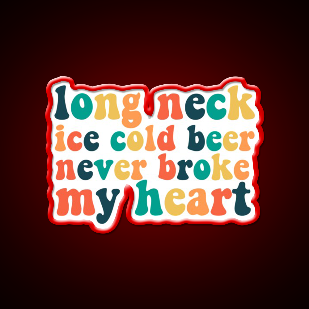 Long Neck Ice Cold Beer Bar Decor Led Neon Sign Rgb Color