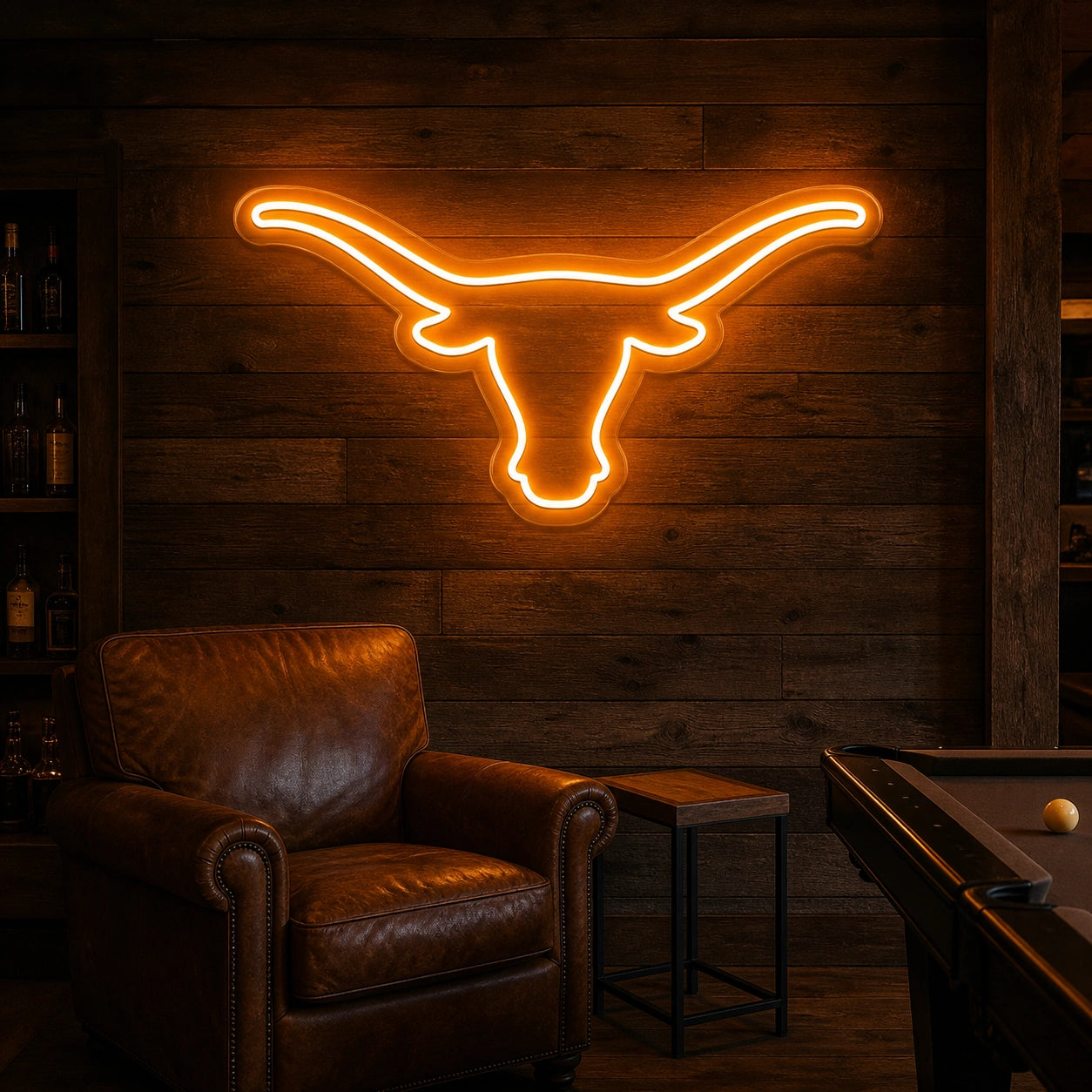 Longhorn Bull Head Man Cave LED Neon Sign Home Garage Wall Decoration real lifestyle scene