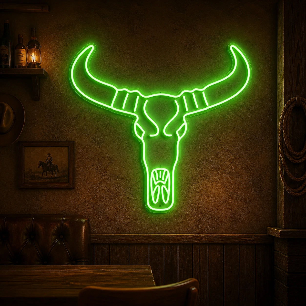 Longhorn Bull Skull Wall Decor Vintage LED Neon Sign high-converting product image
