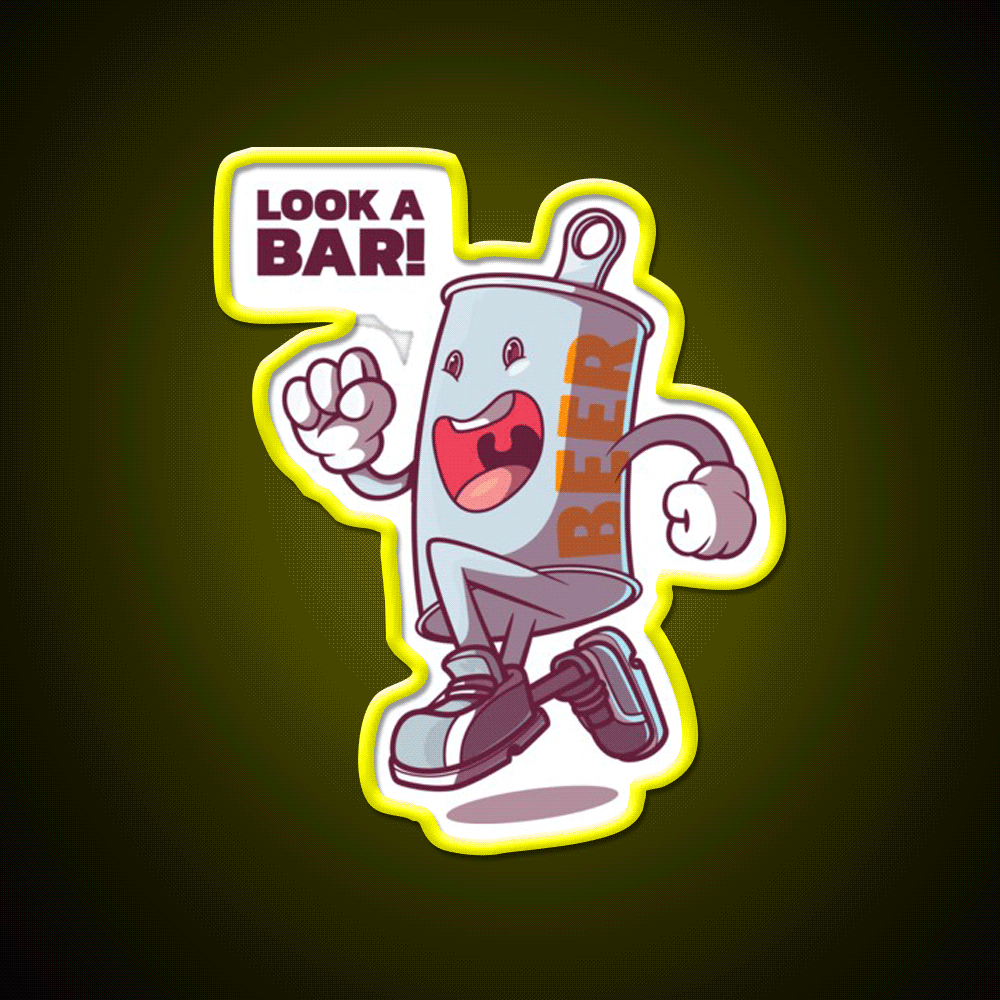 Look A Bar Beer Can Loves A Drink In A Bar Man Cave Bar Led Neon Sign Rgb Color