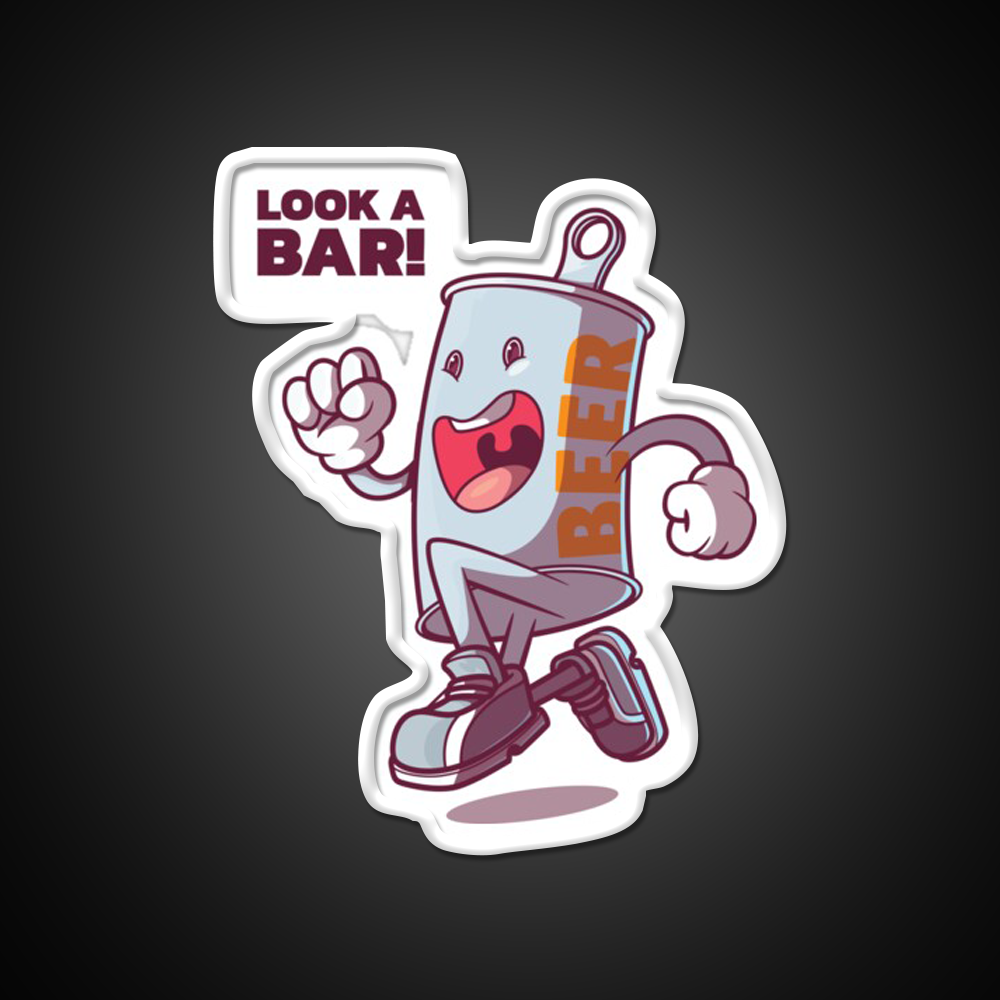 Look A Bar Beer Can Loves A Drink In A Bar Man Cave Bar Led Neon Sign Rgb Color