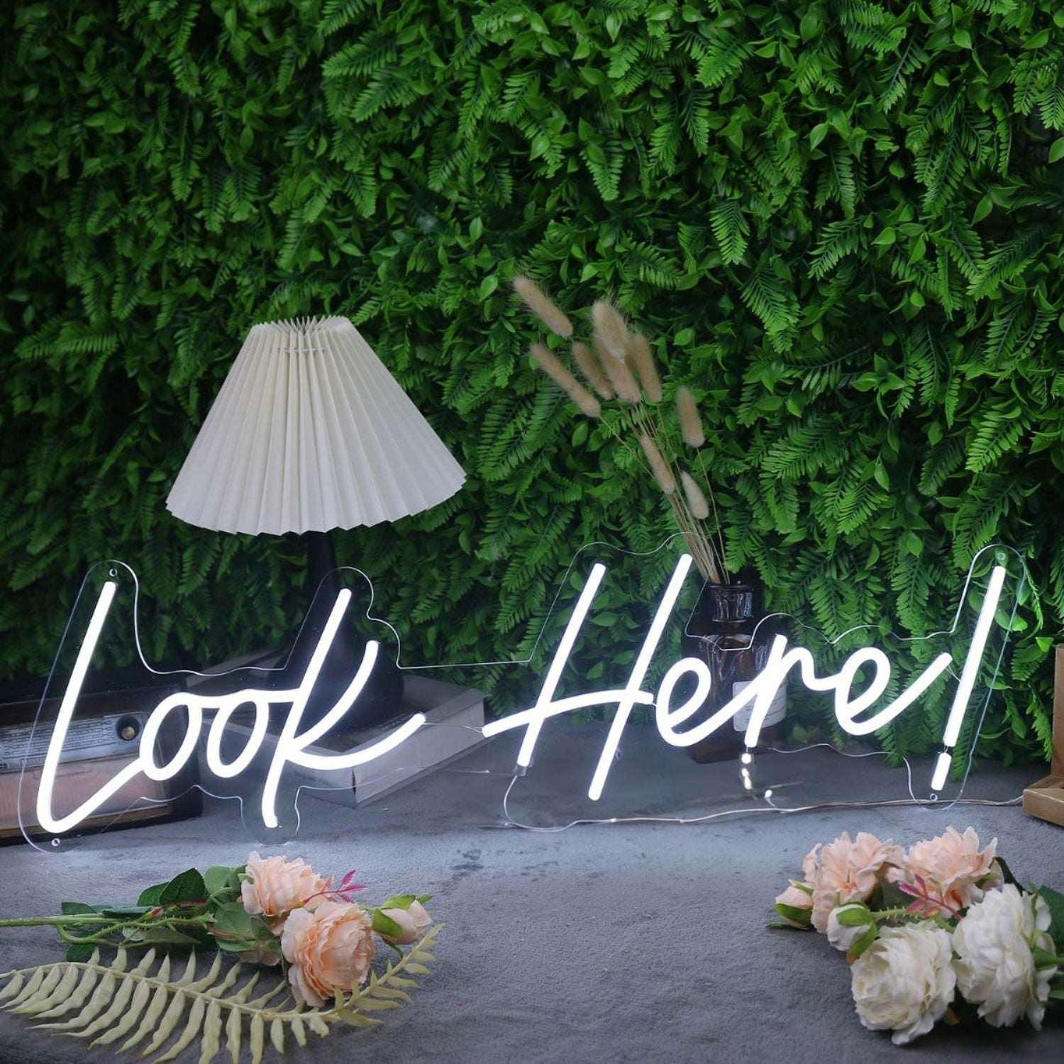 Look Here White Led Neon Sign - Shineneon