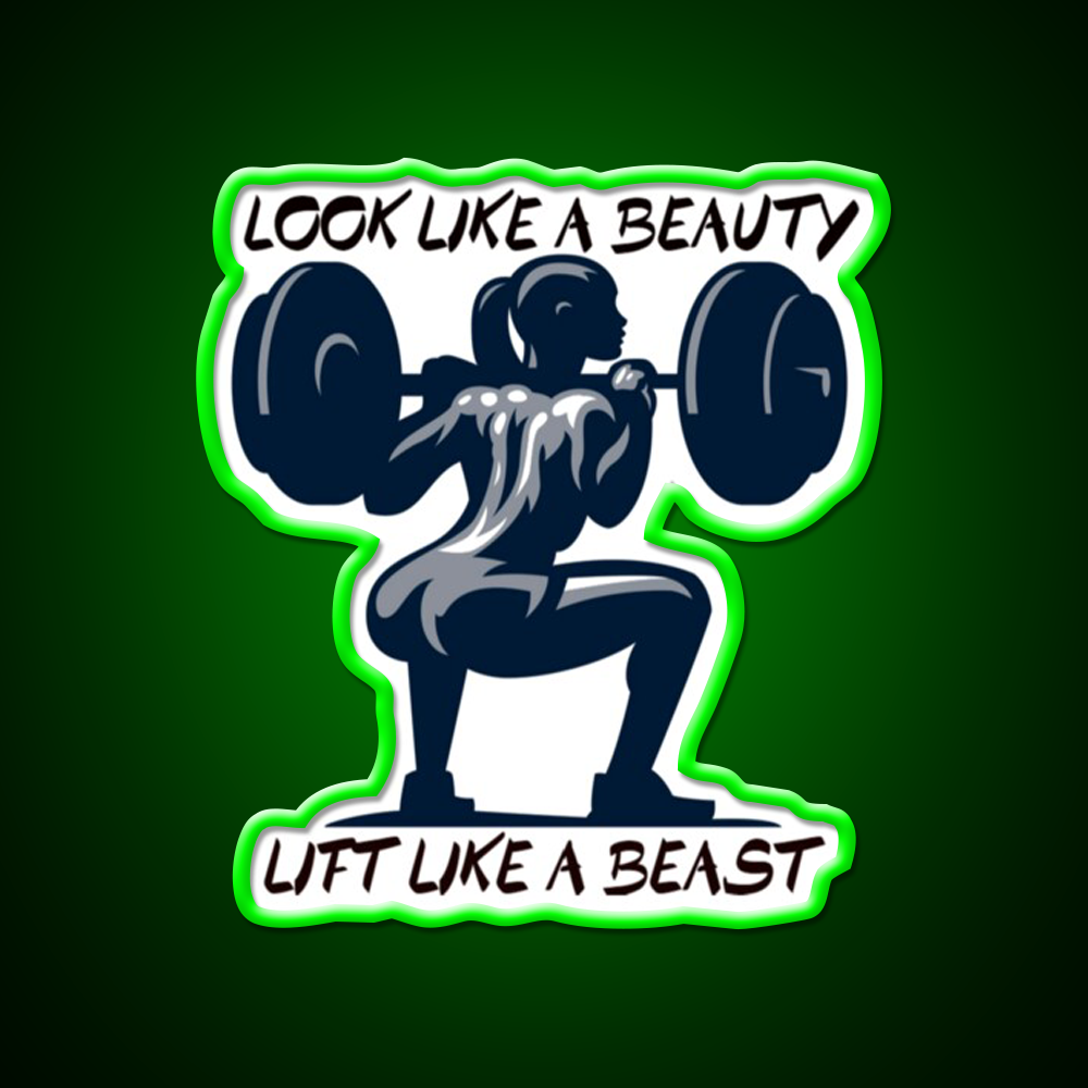 Look Like A Beauty But Lift Like A Beast Gym Fitness Led Neon Sign Rgb Color - LED neon sign view 8