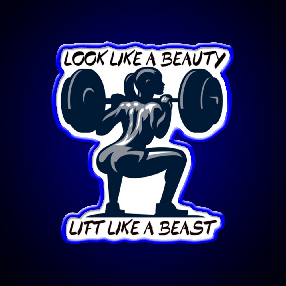 Look Like A Beauty But Lift Like A Beast Gym Fitness Led Neon Sign Rgb Color - Shineneon