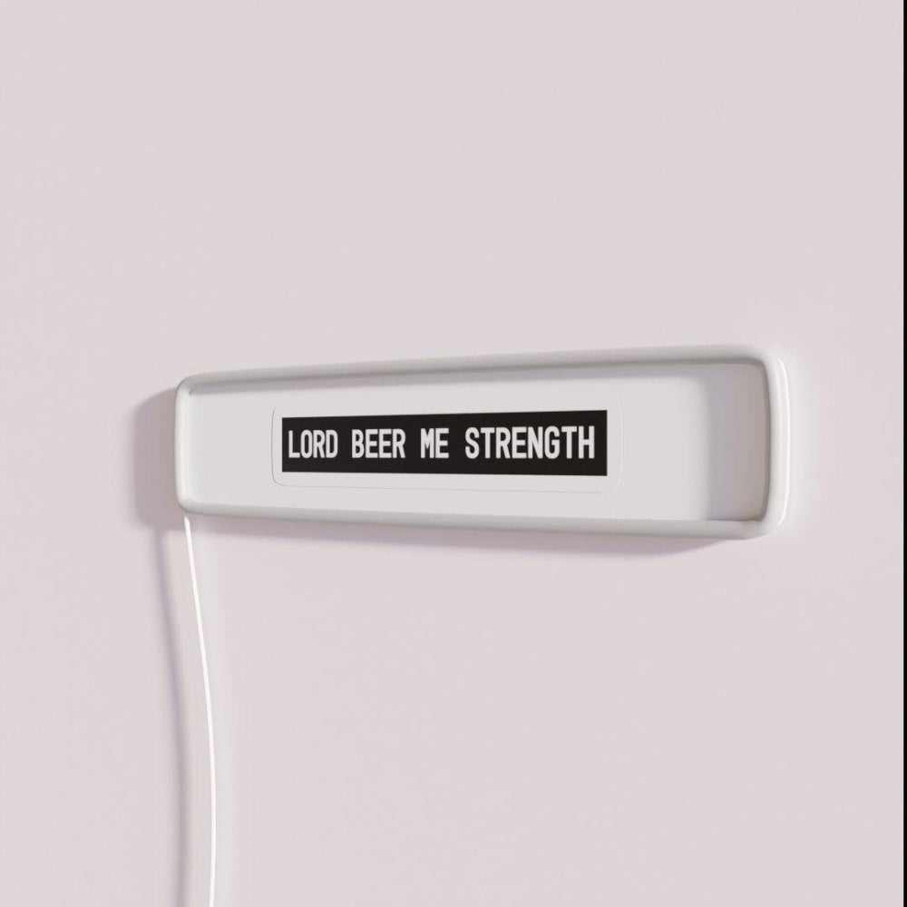 Lord Beer Me Strength The Office Rgb Led Neon Sign - Neon sign mounted on wall in room