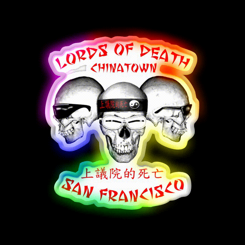 Lords Of Death Asian Cultural Led Neon Sign Rgb Color - LED neon sign close-up detail