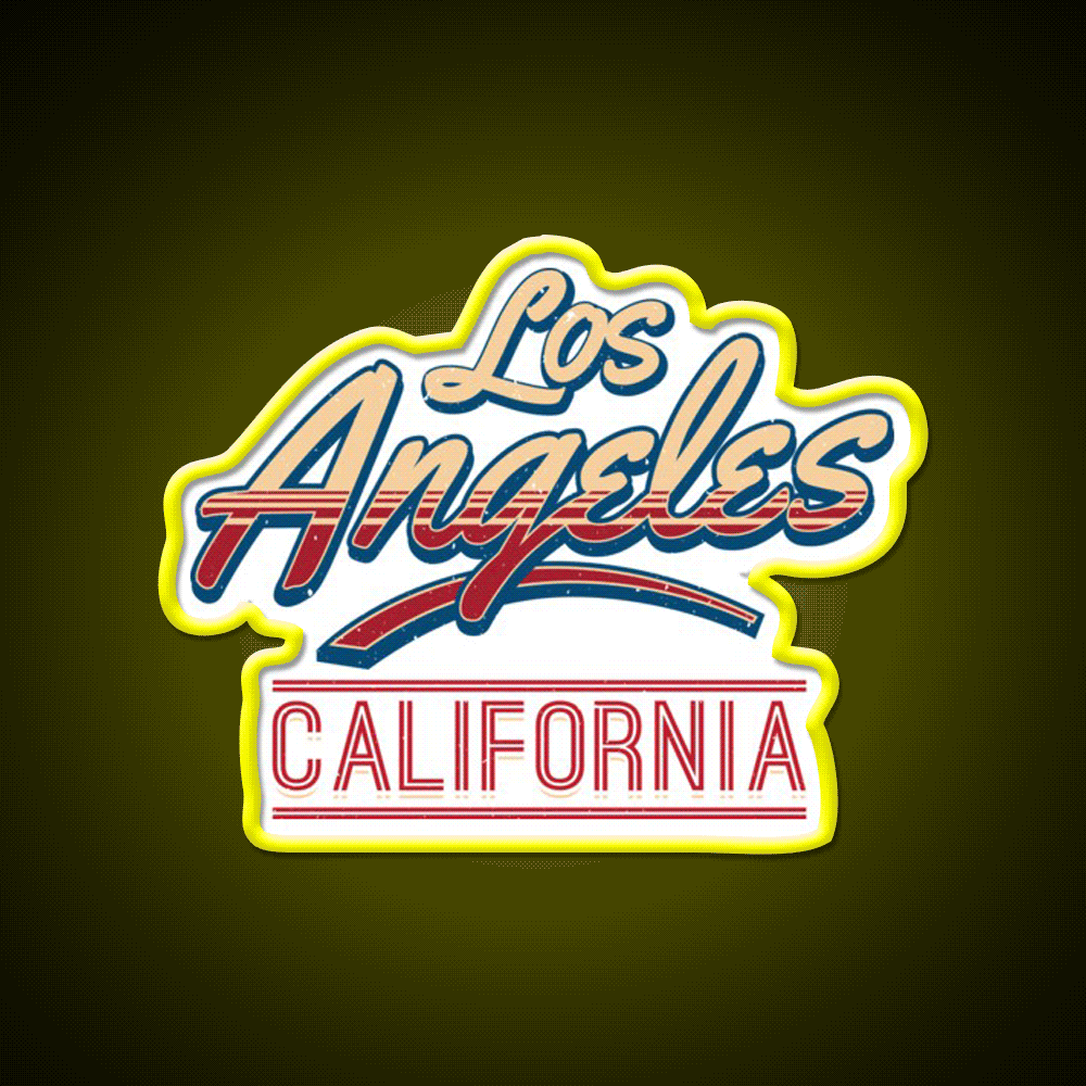 Los Angeles California Letter Two Design Asian Cultural Led Neon Sign Rgb Color - Custom LED neon sign front view