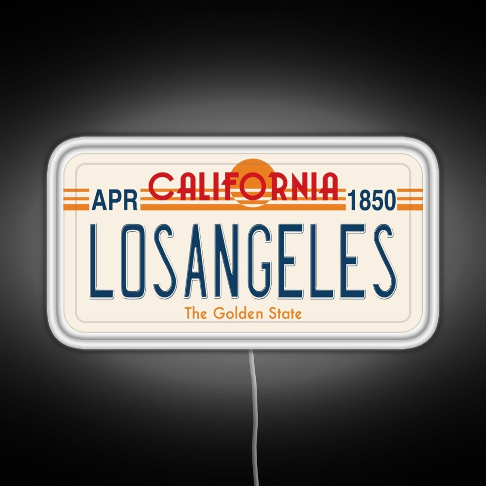 Los Angeles California License Plate Rgb Neon Sign - LED neon sign view 5