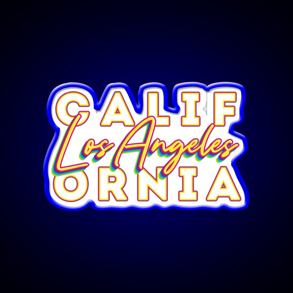 Los Angeles California Typographic Split Asian Cultural Led Neon Sign Rgb Color - LED neon sign view 5